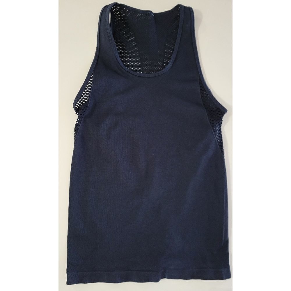 Women's Black Mesh Back Workout Tank Top - Picture 2 of 8